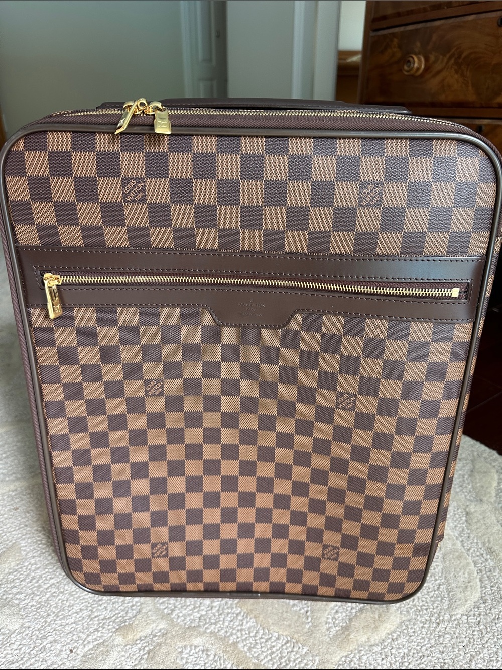 Louis Vuitton Brown Pegase 45 Damier Ebene Travel Carry-On Bag
